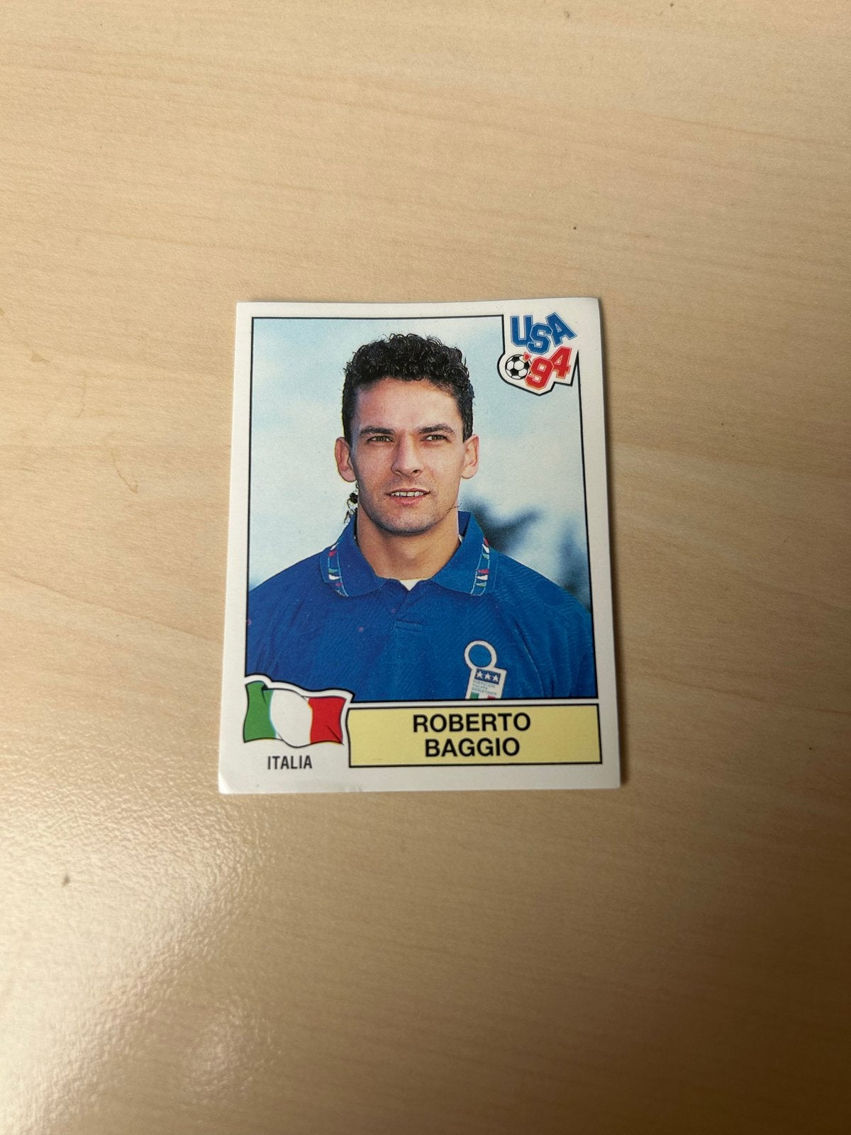 Panini USA 94 Sticker Roberto Baggio Italië, Ophalen of Verzenden, Zo goed als nieuw, Buitenlandse clubs, Poster, Plaatje of Sticker