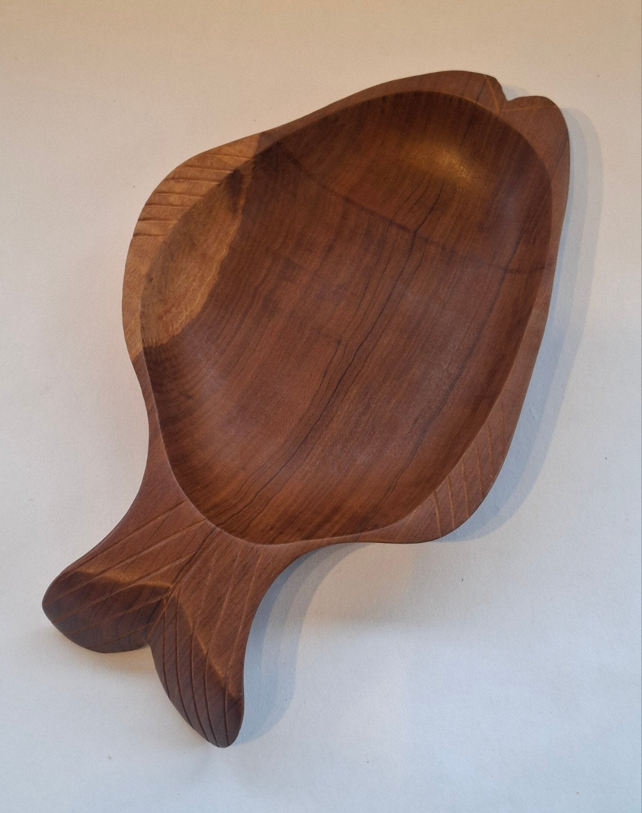 Vintage Teakhouten Serveerschaal Vis, Huis en Inrichting, Woonaccessoires | Schalen en Manden, Ophalen of Verzenden, Hout