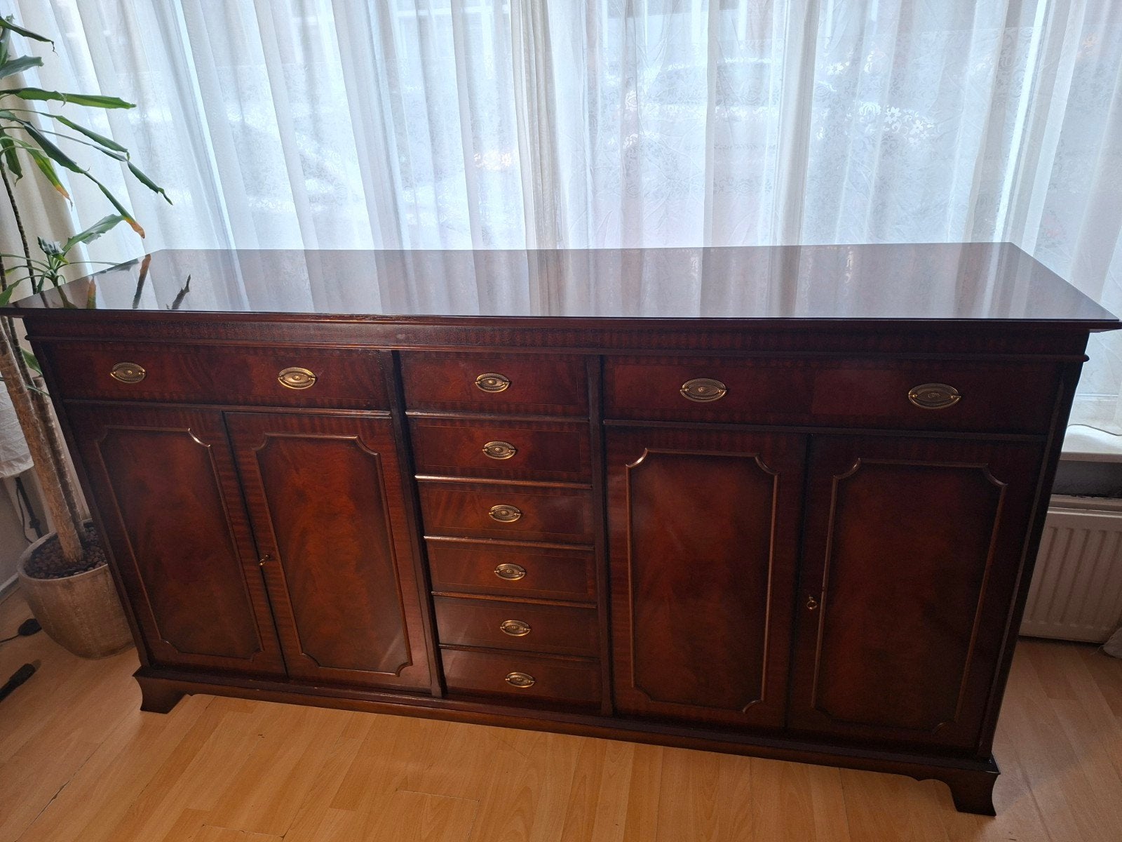 Heldense Exclusive Mahonie kast wand meubel dressoir, Ophalen, Gebruikt, 25 tot 50 cm, 200 cm of meer