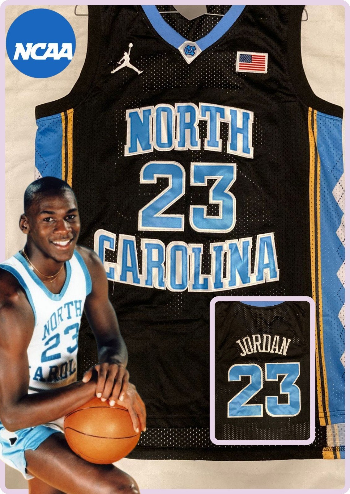 MJ23 North Carolina Basketbalshirt - LARGE, Sport en Fitness, Basketbal, Ophalen of Verzenden, Nieuw, Kleding