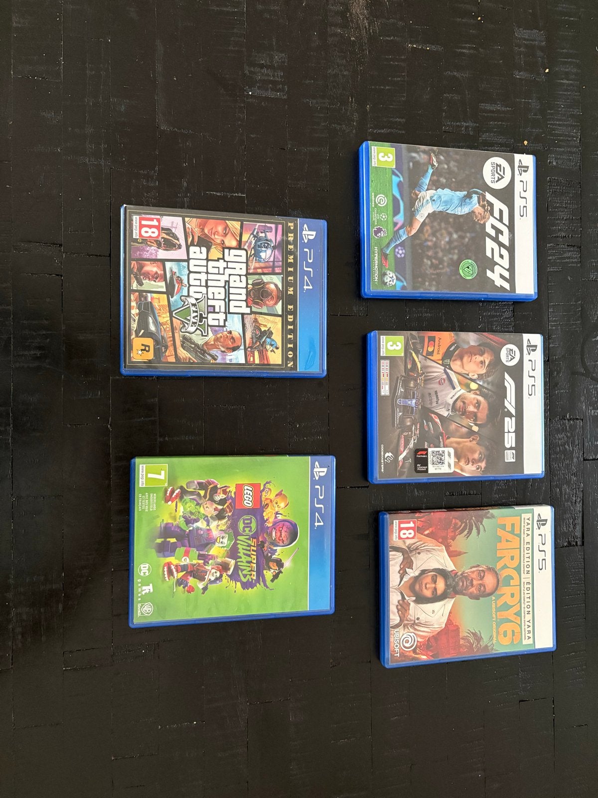 PS4/PS5 Games: Grand Theft Auto V, FC24, F1 2023, Far Cry 6,, Spelcomputers en Games, Games | Sony PlayStation 5, Gebruikt, Vanaf 18 jaar