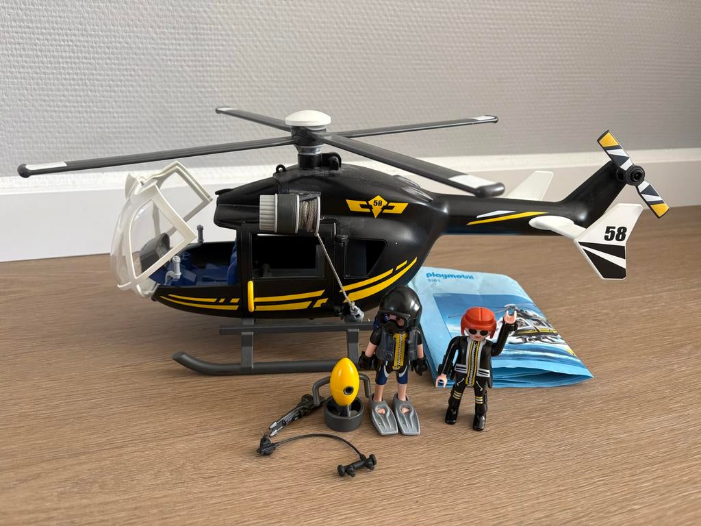 Playmobil 9363 Reddingshelikopter met duikers, Ophalen of Verzenden, Zo goed als nieuw, Complete set