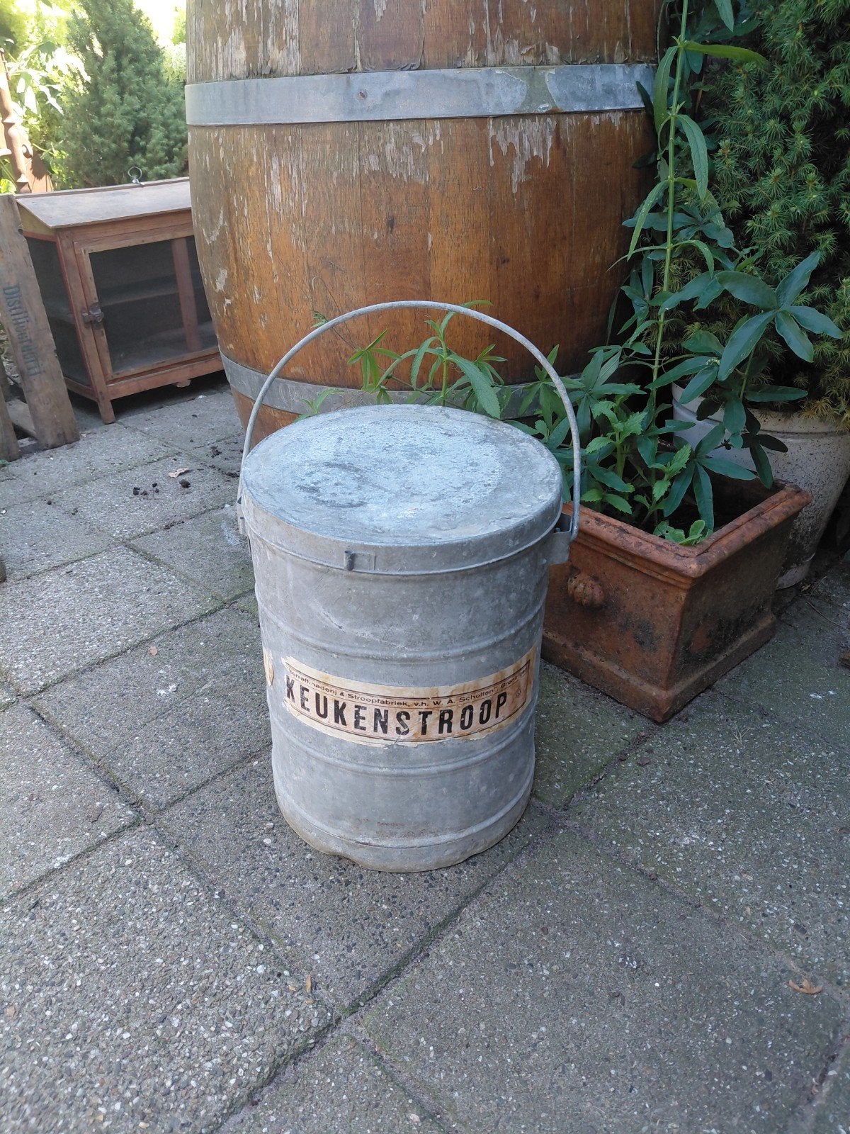 antieke zinken stroopemmer ca 1900, Ophalen of Verzenden