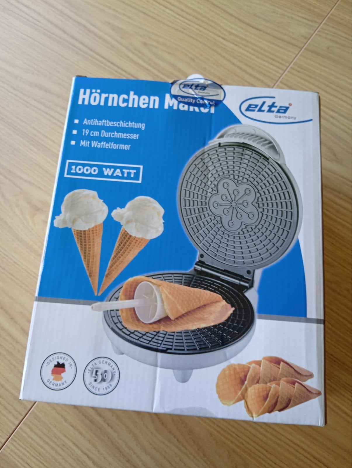 ELTA Hoorntjesmaker ICM-1000 - 1000W -  in doos, Ophalen of Verzenden, Nieuw