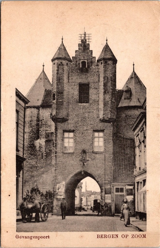 Bergen op Zoom Gevangenpoort - 12 ansichtkaarten, Verzamelen, Verzenden, Voor 1920, Gelopen, Noord-Brabant