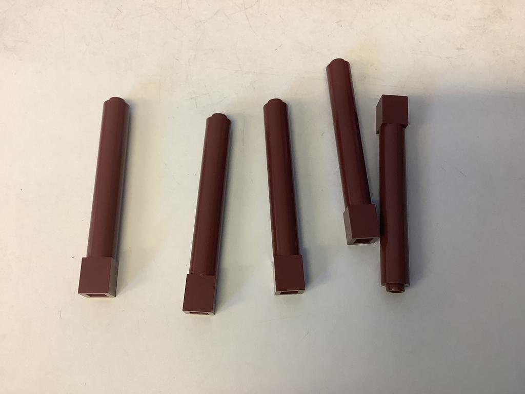 Lego pilaar 1x1x6 bruin (1), Ophalen of Verzenden, Gebruikt, Losse stenen, Lego