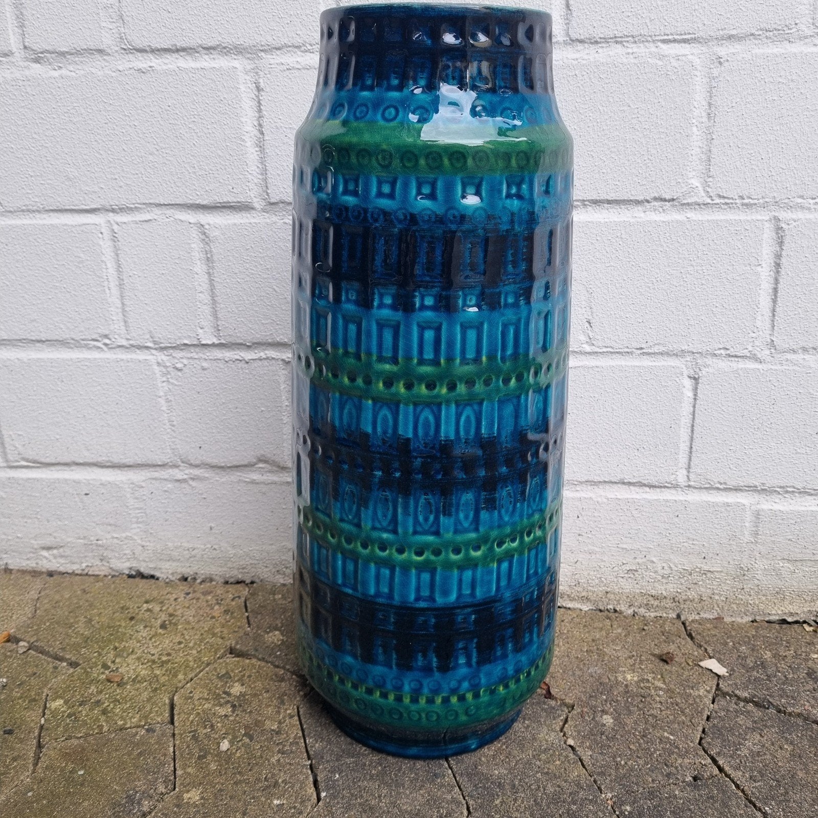 West Germany XXL vloervaas, Scheurich Keramiek "Inka", 52 cm, Ophalen