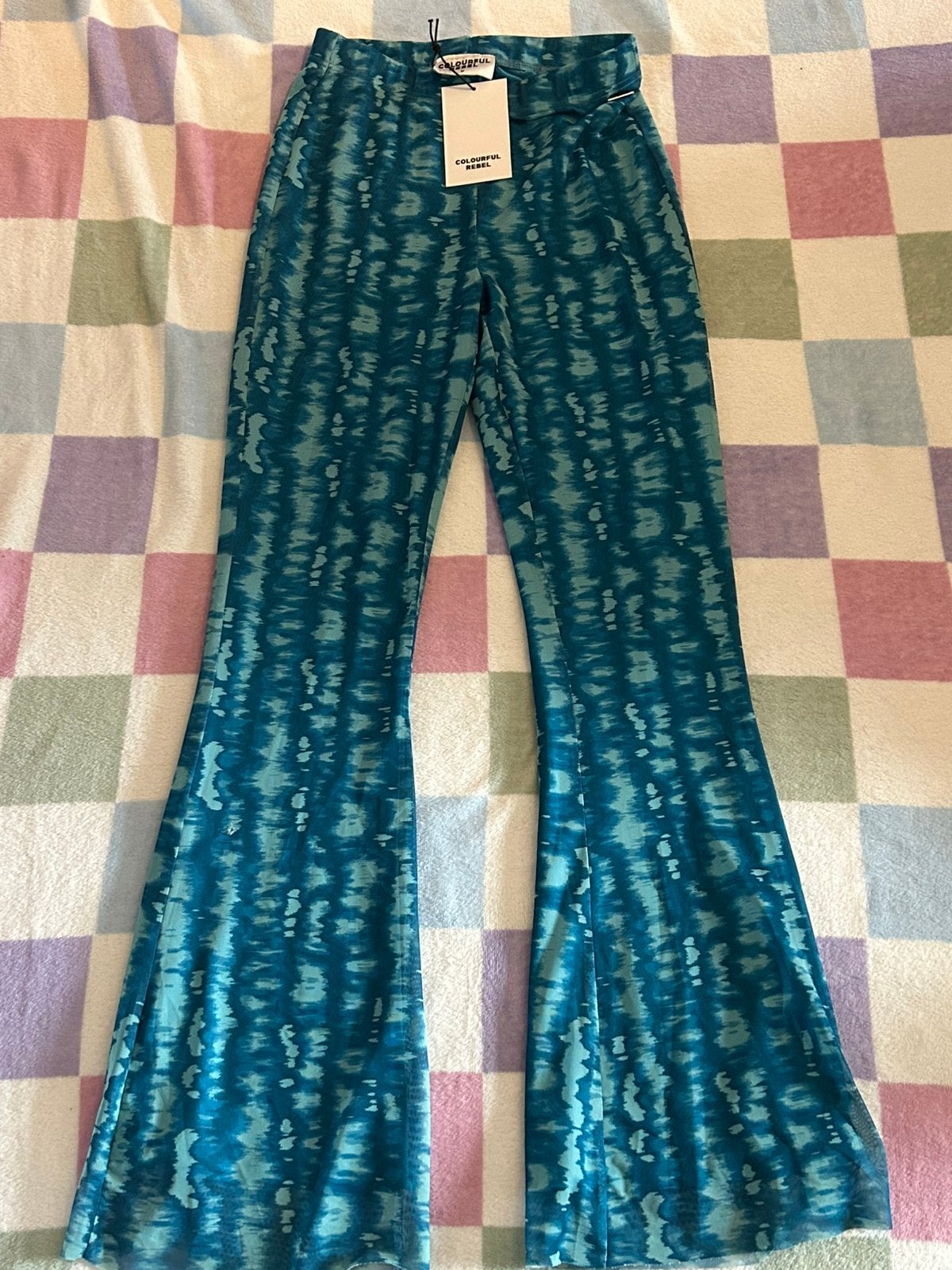 Colourful Rebel flared pants blauw mesh, maat M, Maat 38/40 (M), Blauw, Nieuw, Ophalen of Verzenden