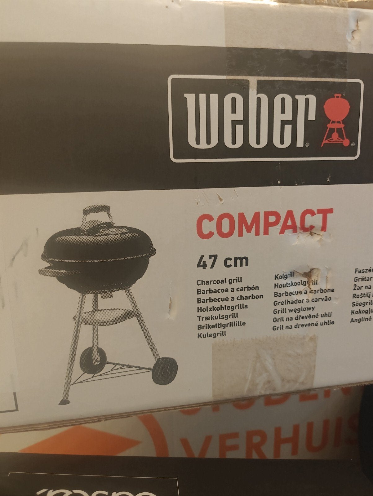Weber Compact Houtskoolbarbecue 47 cm - Nieuw in doos, Tuin en Terras, Ophalen of Verzenden, Nieuw, Weber