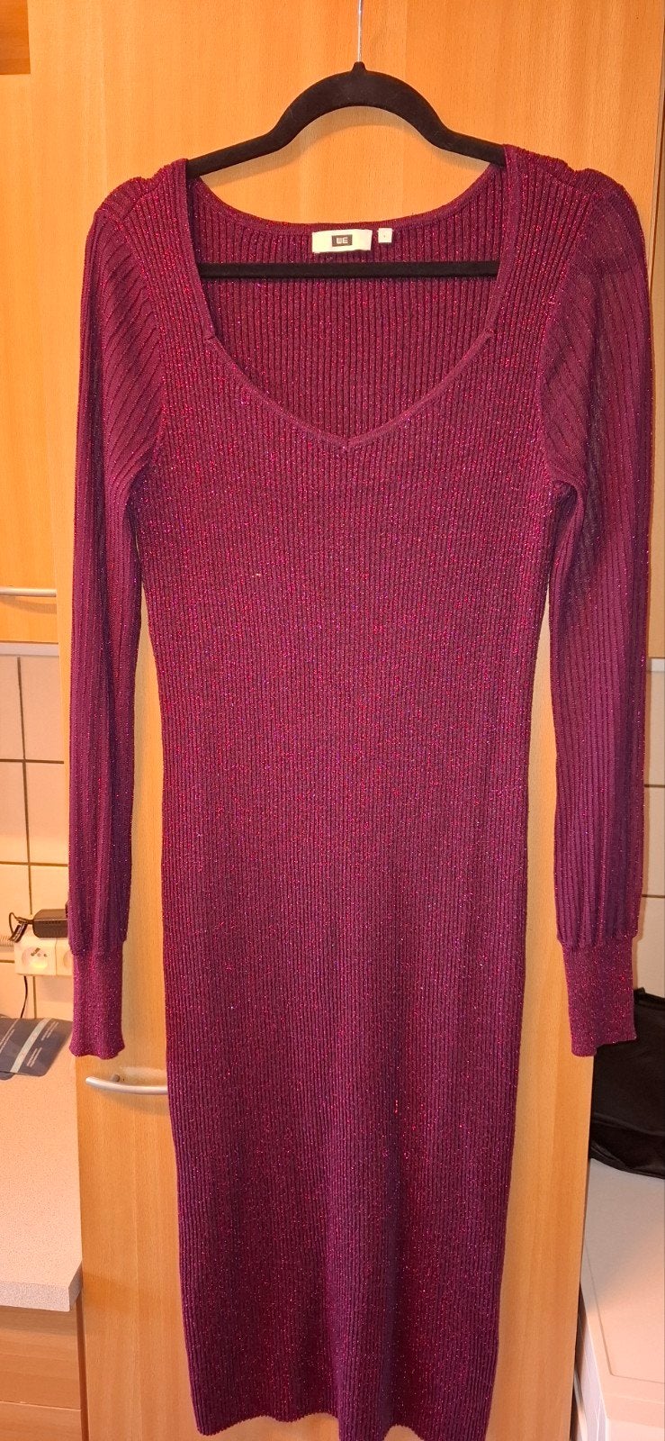 bordeaux jurk met subtiele glitter, Maat 42/44 (L), Ophalen of Verzenden, Zo goed als nieuw, Rood