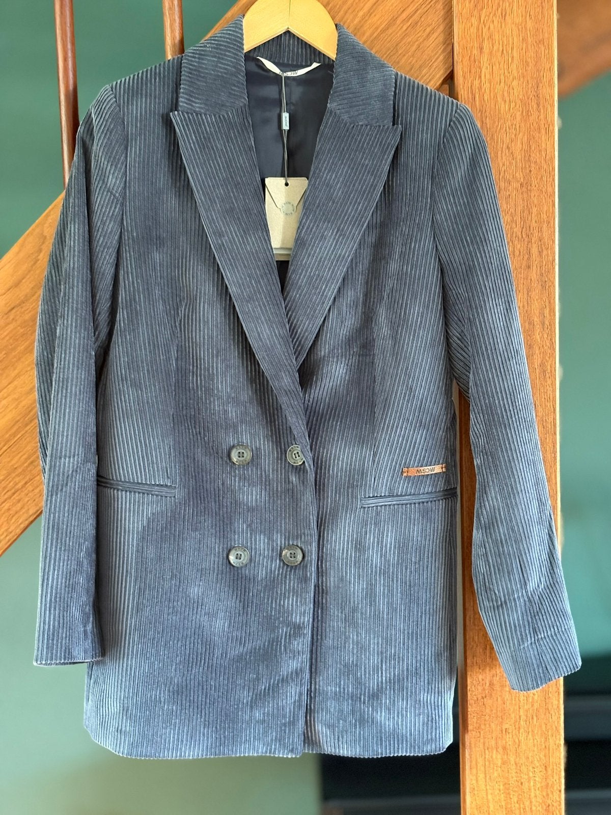 Moscow blauwe corduroy blazer maat xs nieuw met kaartjes, Blauw, Nieuw, Ophalen of Verzenden, Jasje