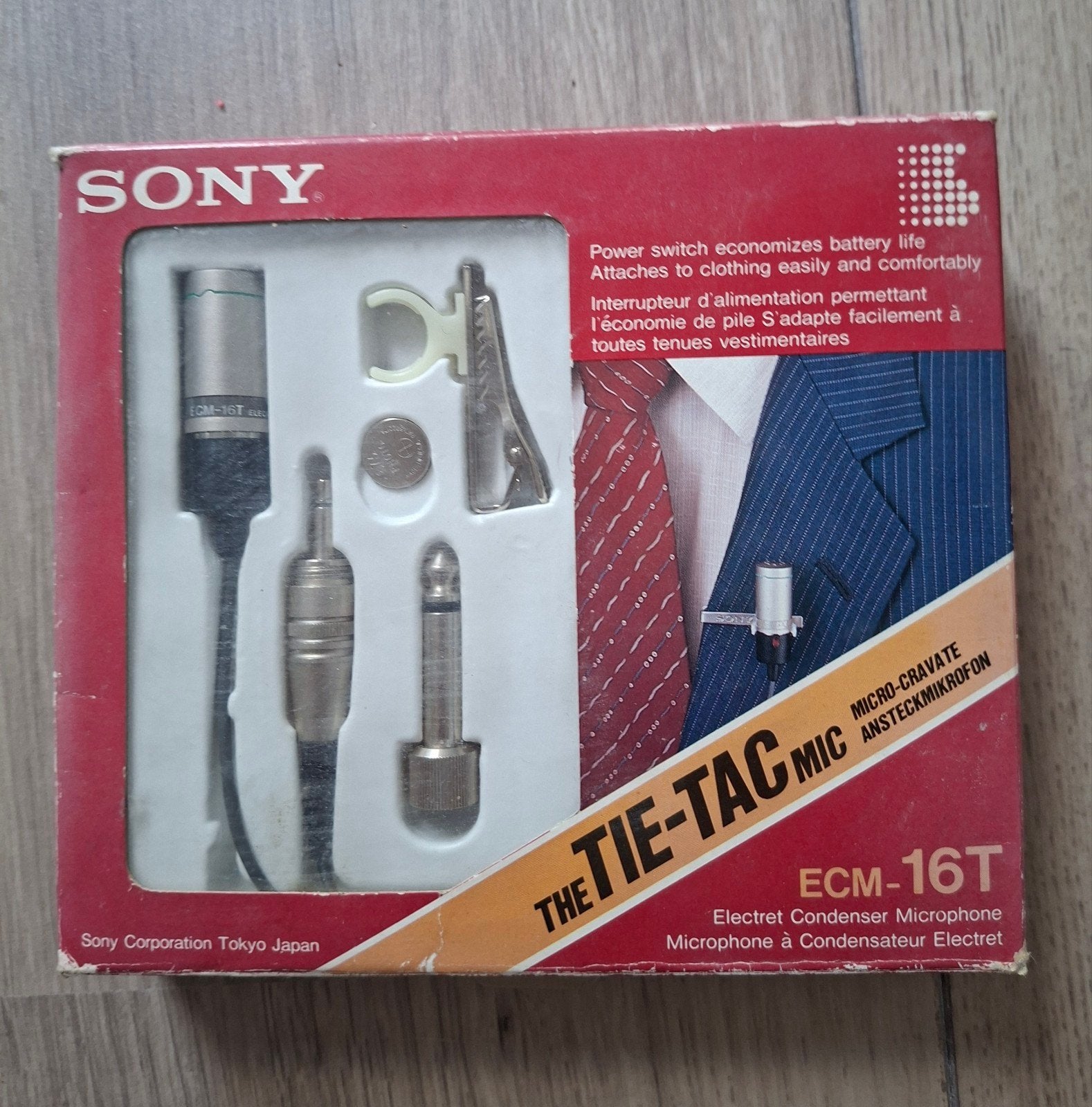 Vintage Sony ECM-16T Tie-Tac Microfoon - Nieuw in doos, Muziek en Instrumenten, Ophalen of Verzenden, Nieuw, Overige typen