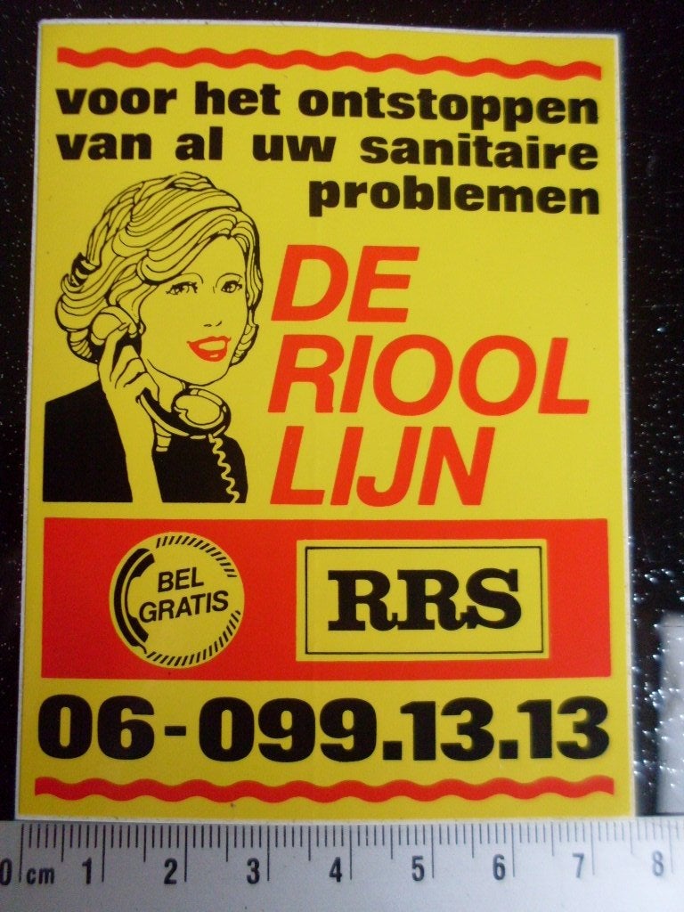 sticker de riool lijn RRS sanitaire problemen wc toilet, Verzenden, Zo goed als nieuw, Bedrijf of Vereniging