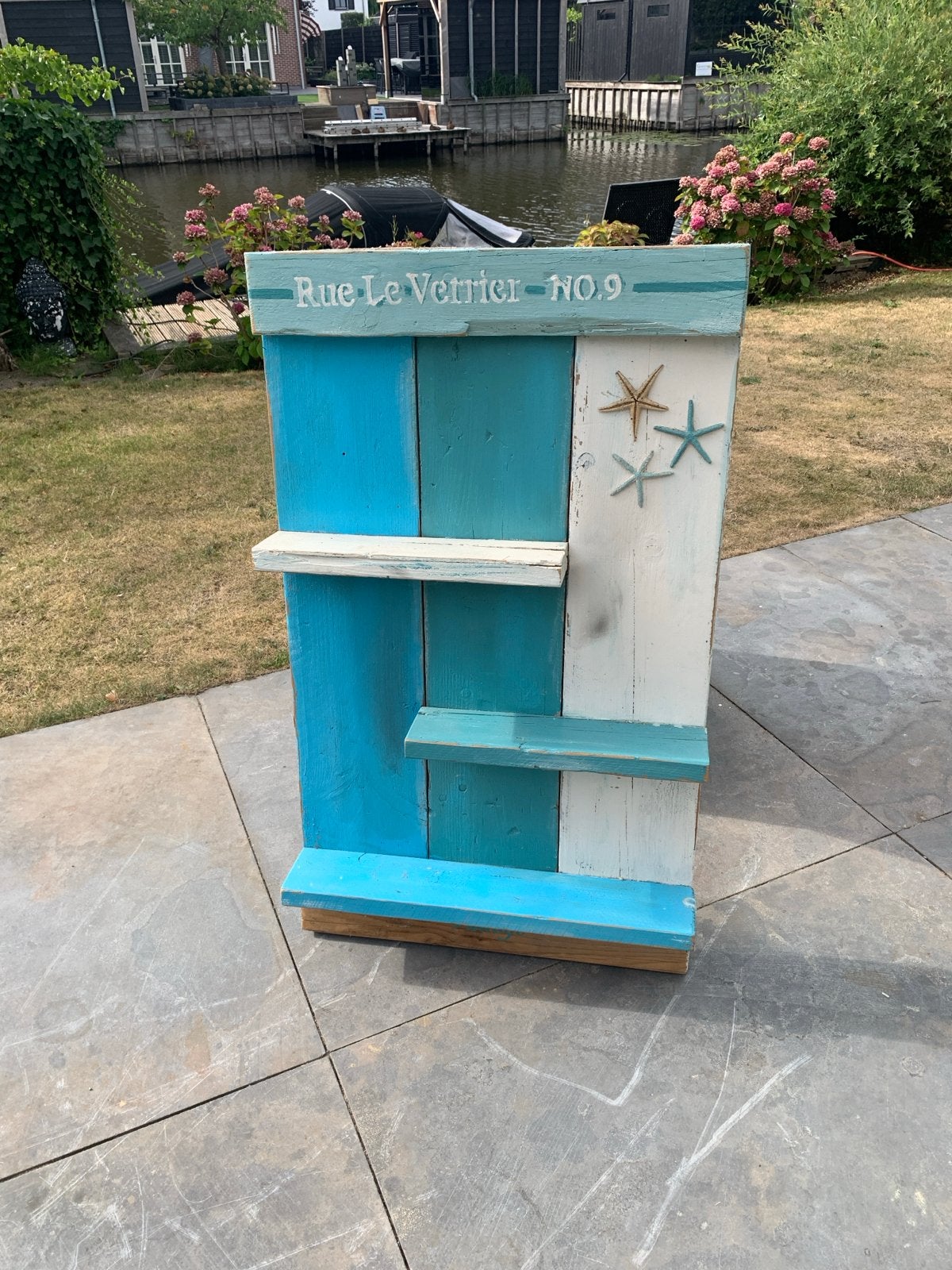 Houten Wandrek Maritiem | Beach House Steigerhout, Ophalen, Hout, Gebruikt, Meerkleurig