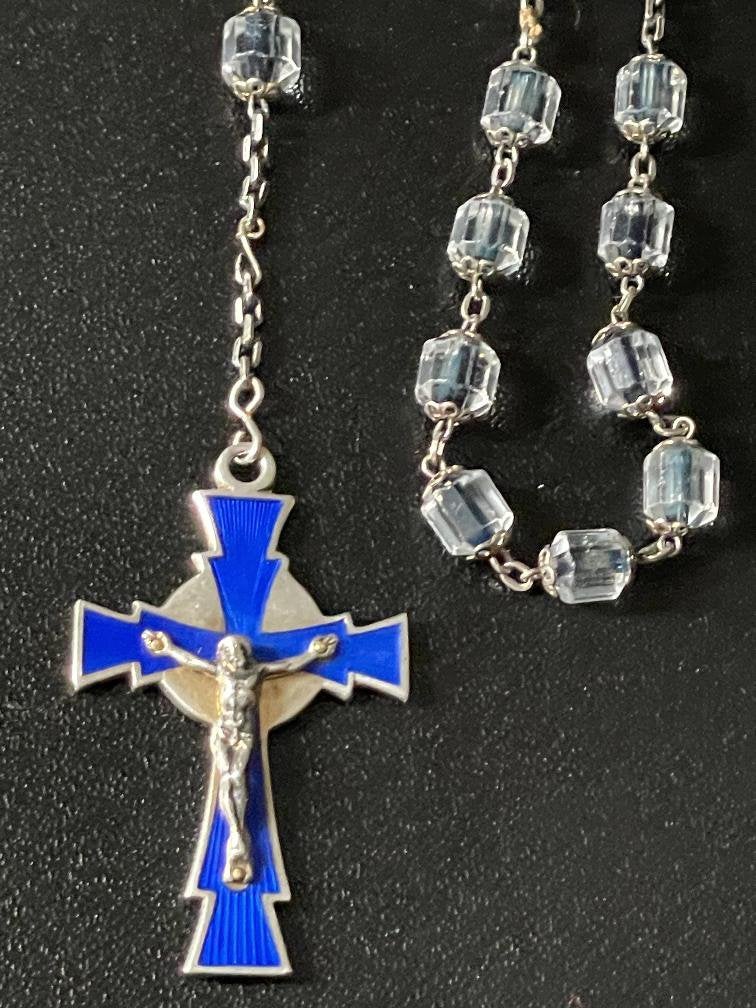 Antieke rozenkrans zilver en kristal gratis doosje, Ophalen of Verzenden, Zilver, Ketting
