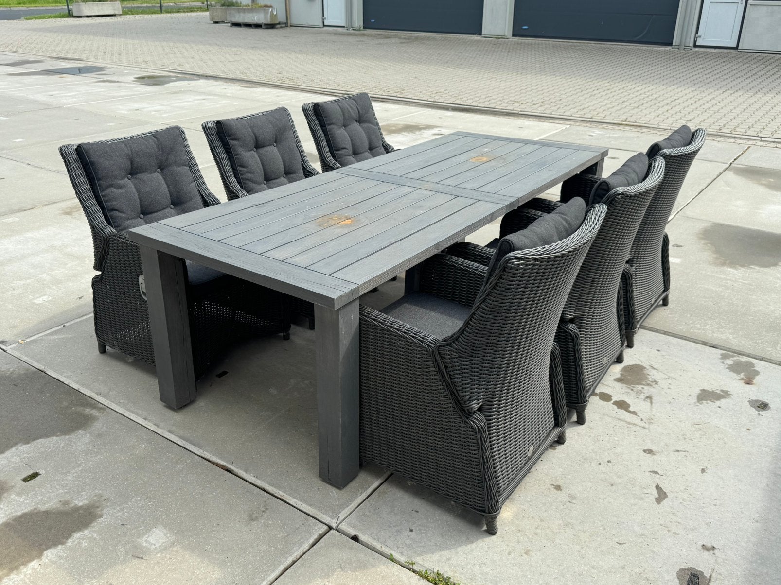 Diningset met verstelbare stoelen, Tuin en Terras, Tuinsets en Loungesets, Ophalen of Verzenden, Zo goed als nieuw, Wicker