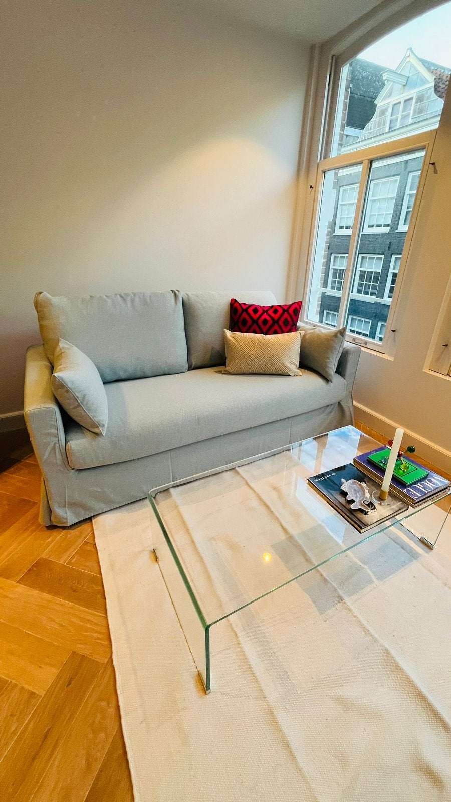Blauwe ikea bank hyltarp, Huis en Inrichting, Ophalen, Zo goed als nieuw, 75 tot 100 cm, Tweepersoons