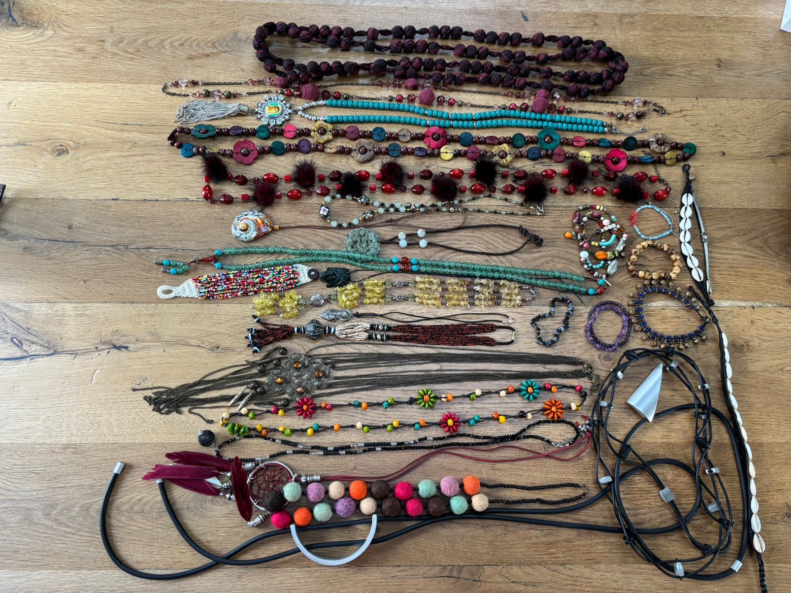Grote verzameling kettingen en armbanden, Ophalen of Verzenden, Gebruikt, Overige kleuren, Overige materialen