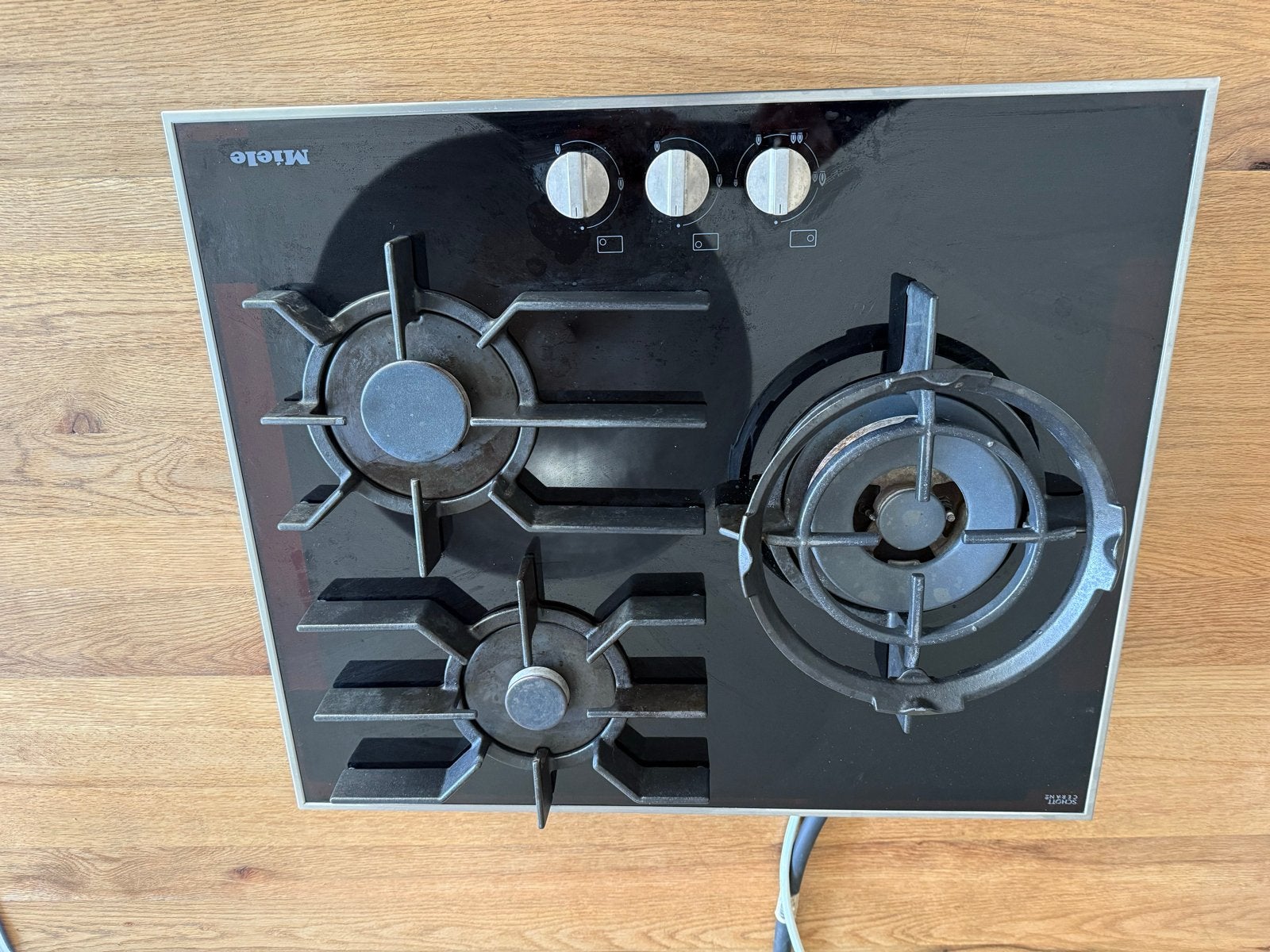 Miele gaskookplaat (KM3014G) - 3 branders, zo goed als nieuw, Witgoed en Apparatuur, Ophalen, 3 kookzones of minder, Zo goed als nieuw