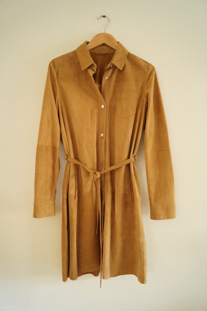 SUITE 22 Suede Jurk Maat 40-42, Maat 38/40 (M), Bruin, Verzenden, Zo goed als nieuw