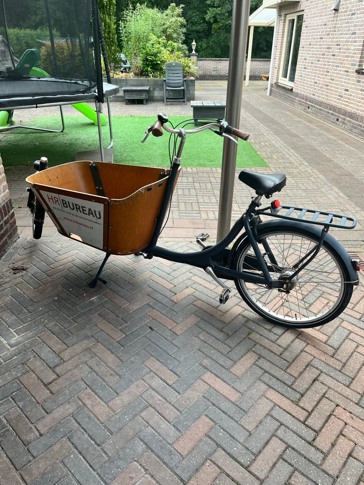 Bakfiets met houten bak - Ideaal voor kinderen of goederen, Gebruikt, 2 kinderen, Trommelrem, Ophalen