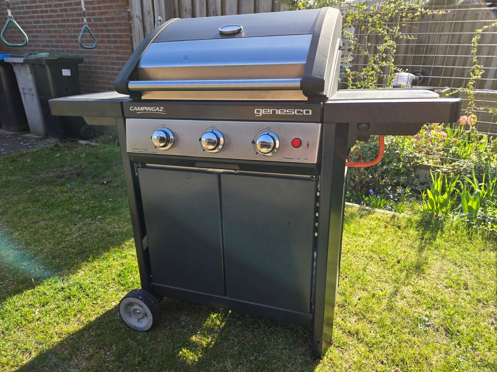 Campingaz Genesco gasbarbecue 3 pits met hoes, Ophalen, Gebruikt, Campingaz