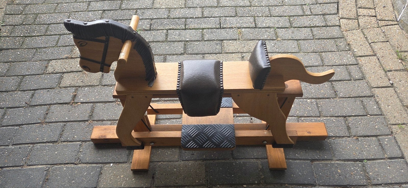 Houten hobbelpaard met wielen - 2-in-1 speelplezier, Ophalen, Gebruikt, Jongen of Meisje
