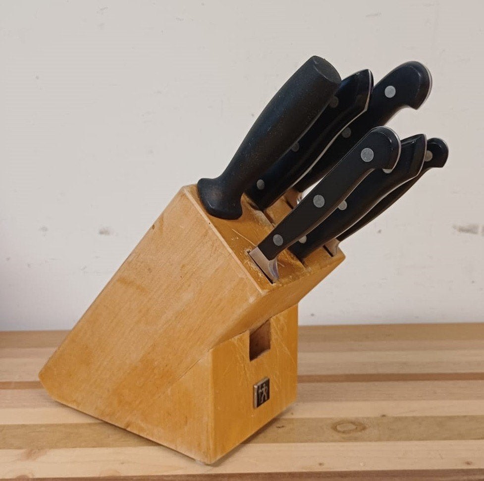 Zwilling J.A. Henckels Messenset met Blok, Ophalen of Verzenden, Gebruikt, Overige merken, Rvs of Chroom