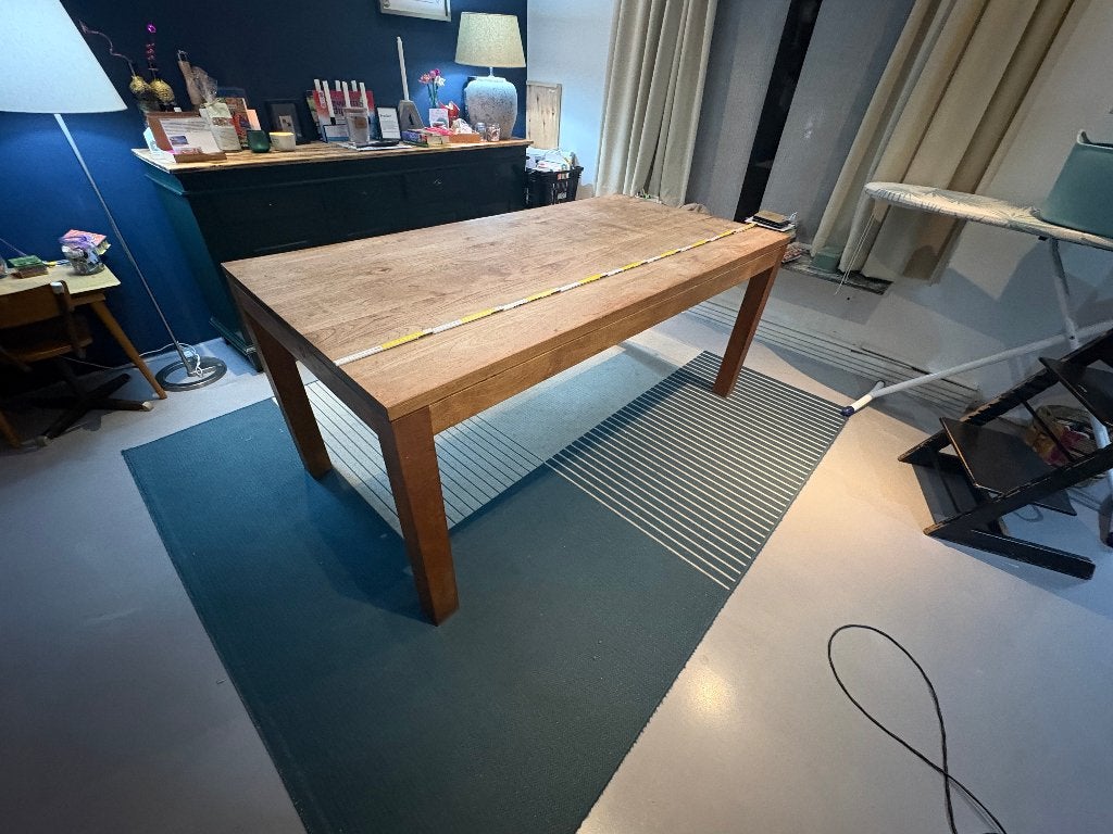 Eettafel rechthoekig hardhout, Ophalen, Gebruikt, Modern-chique, klassiek-exclusief als een mid-century modern, 50 tot 100 cm