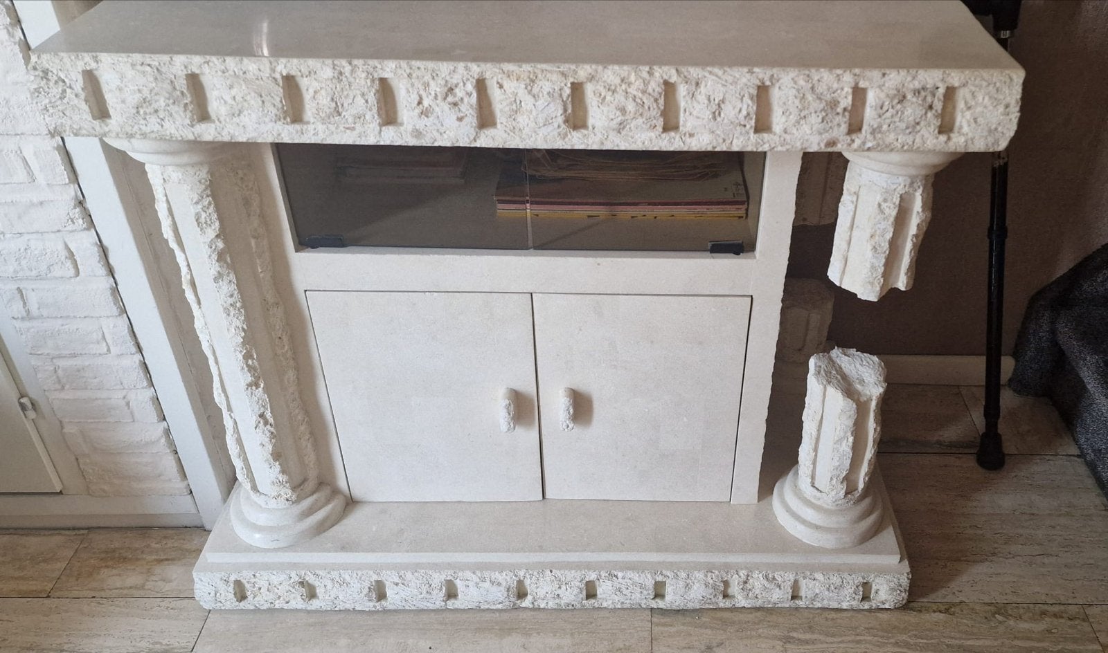 Unieke salontafel en tv meubel, Ophalen, Overige materialen, Gebruikt, 100 tot 150 cm