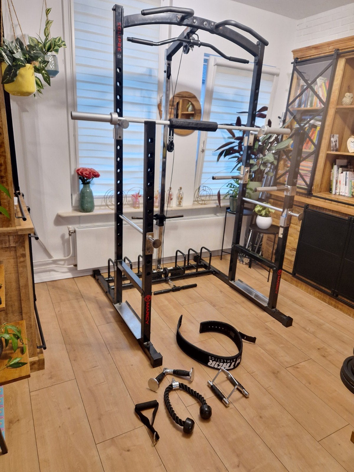 squatrek met olympische bar en accesoriess, Sport en Fitness, Ophalen, Zo goed als nieuw, Overige typen