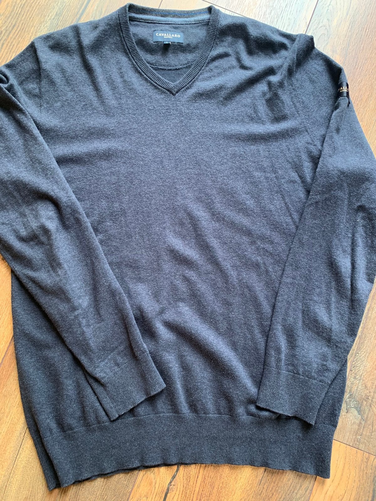 Cavallaro Napoli heren trui L marineblauw kleine v hals, Ophalen of Verzenden, Zo goed als nieuw, Blauw