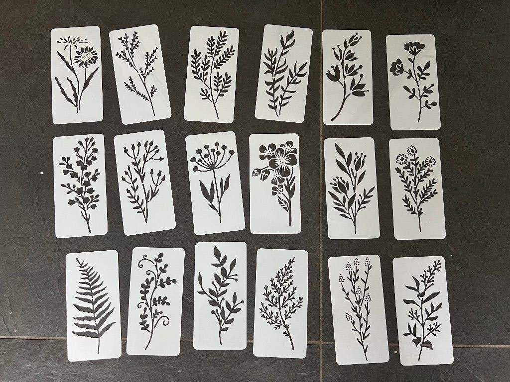 Stencil set sjabloon bloemen en bladeren Stencil set, Verburgt Vintage, Overige typen, Nieuw, Ophalen of Verzenden