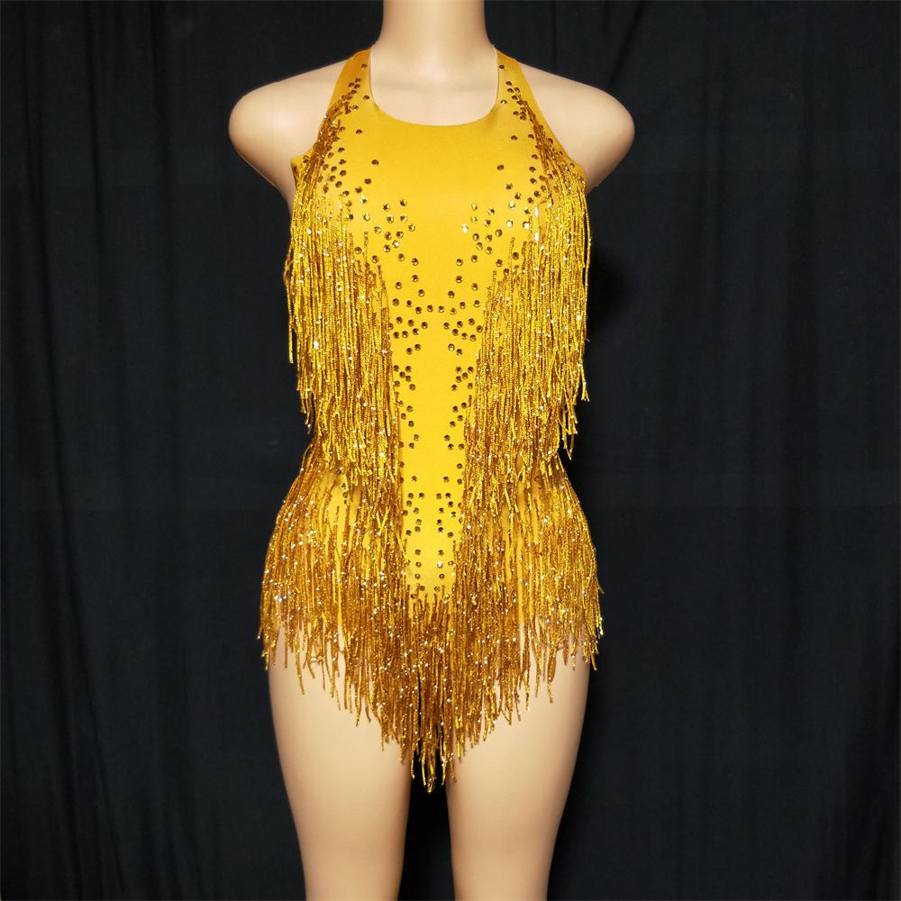 Dames gele glitter bodysuit / jumpsuit feest festival outfit, Kleding | Dames, Carnavalskleding en Feestkleding, Verzenden, Nieuw