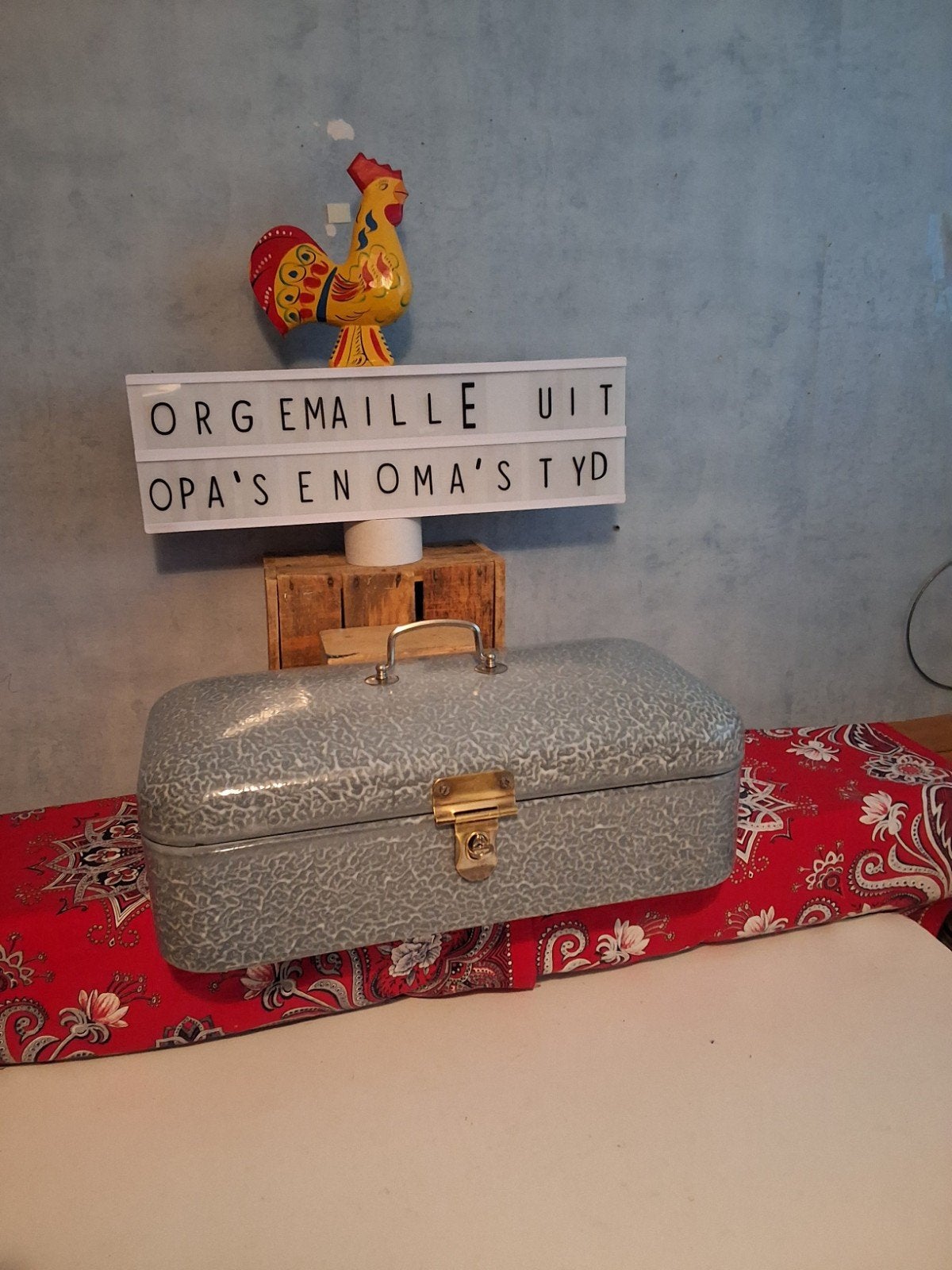 👍De veel gevraagde all oude grijsgewolkt emaille br.trm.m., Ophalen of Verzenden