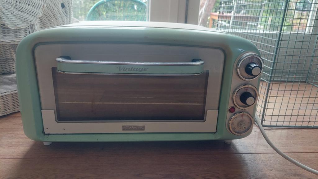 Vintage Fifties Stijl Mini Oven met Grill - Mintgroen, Ophalen, Minder dan 45 cm, Mini-oven, Gebruikt