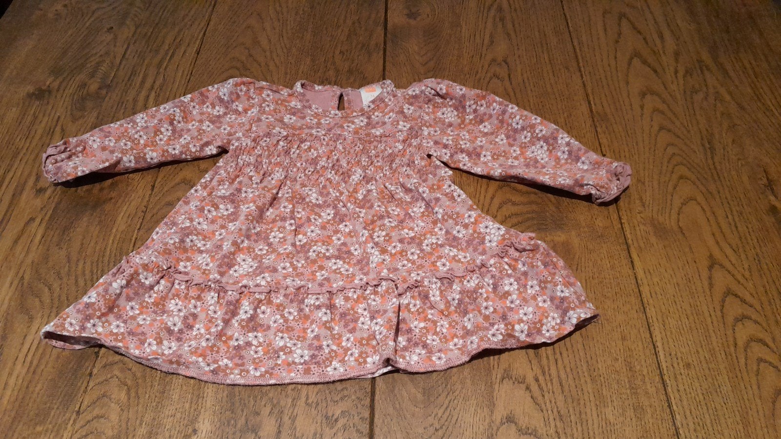 Hema Jurkje Maat 74 Bloemenprint, Kinderen en Baby's, Babykleding | Maat 74, Meisje, Jurkje of Rokje, Ophalen of Verzenden, Zo goed als nieuw