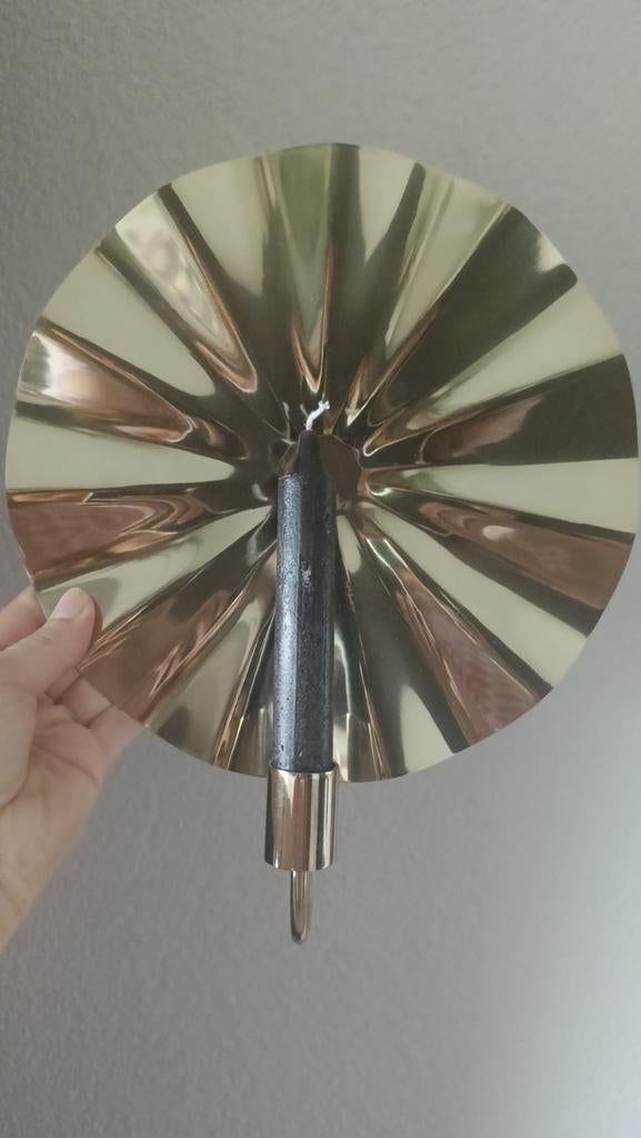 Gouden wandkandelaar met bevestiging, Antiek en Kunst, Antiek | Kandelaars, Ophalen of Verzenden