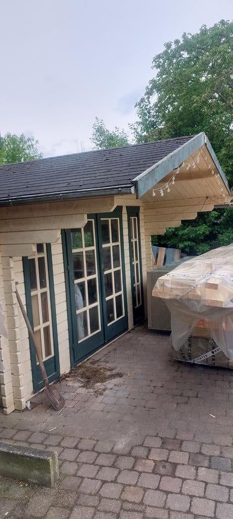 Blokhut tuinhuis mancave, Tuin en Terras, Tuinhuizen, Ophalen, Gebruikt, 250 tot 500 cm, Blokhut