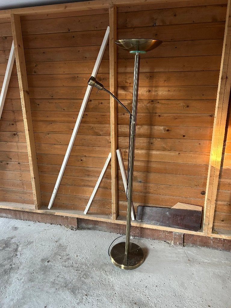 Mooie stalamp met leeslampje, Huis en Inrichting, Ophalen, Gebruikt, Overige fittingen, Metaal