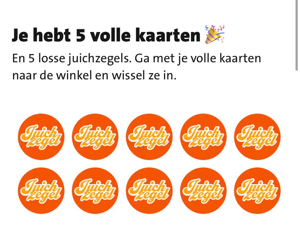 Jumbo Juich zegels, Jumbo, Ophalen of Verzenden