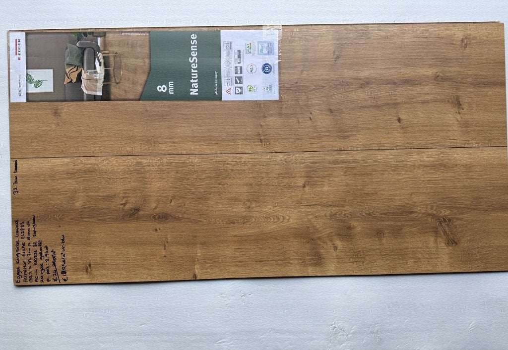 Kingsize Laminaat Hamilton Eik EL2733 32,7cm brede plank 8mm, 32,7cm Extra large laminaat vloer, Bruin, 75 m² of meer, Nieuw