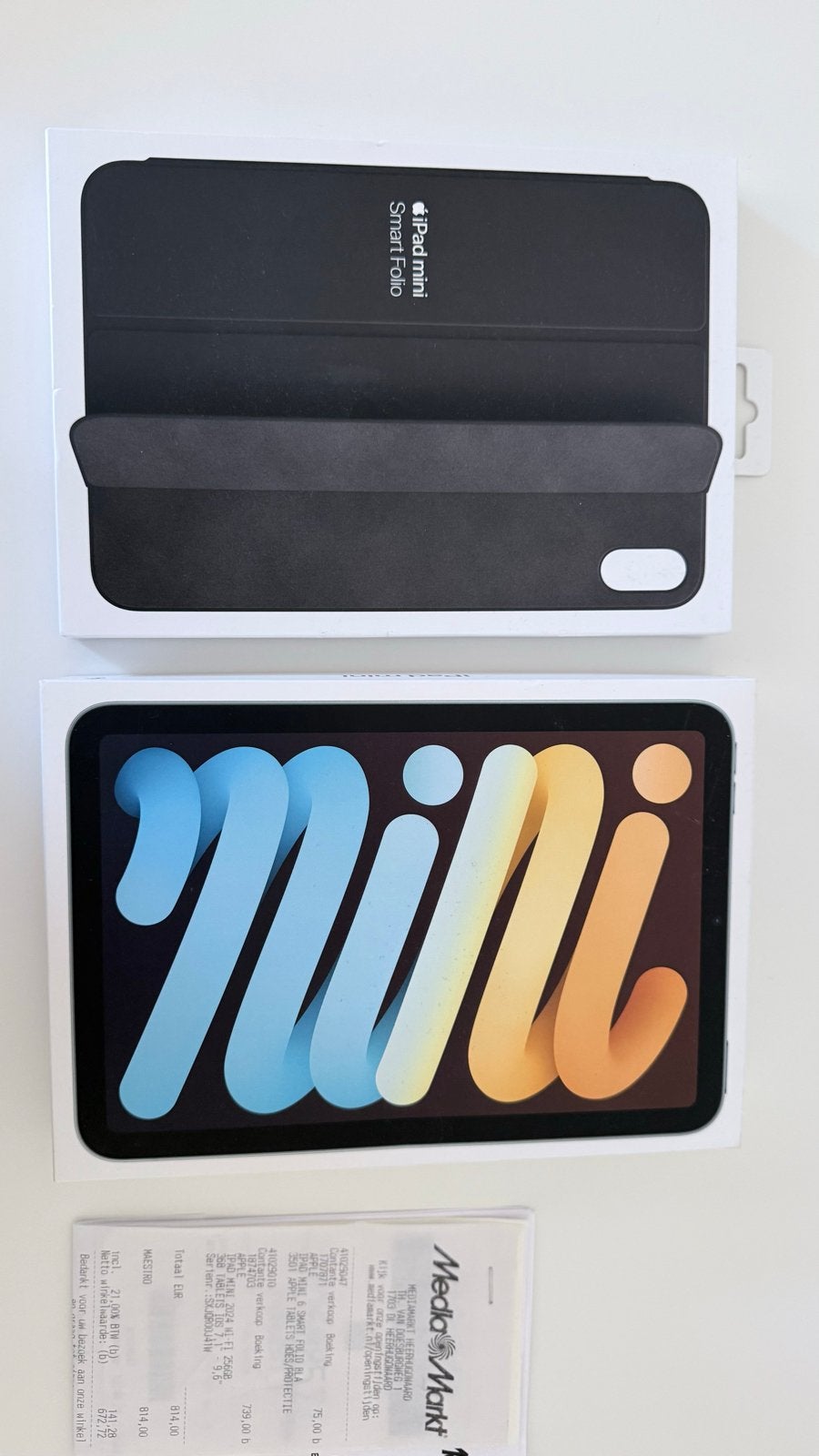 Apple iPad mini (A17 Pro) Wi-Fi 256GB + Smart Folio, Blauw, 8 inch, Ophalen of Verzenden, Zo goed als nieuw