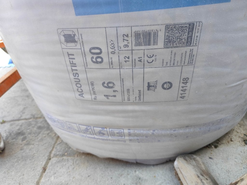 Knauf insulation Acoustifit 1350x600x60mm RD 1,60, Ophalen, Dakisolatie, 4 tot 8 cm, Nieuw