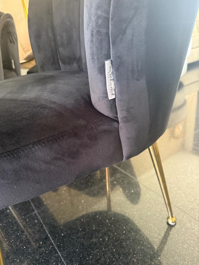 Eetkamer stoelen Richmond zwart goud, Ophalen of Verzenden, Zo goed als nieuw, Zwart, Vier
