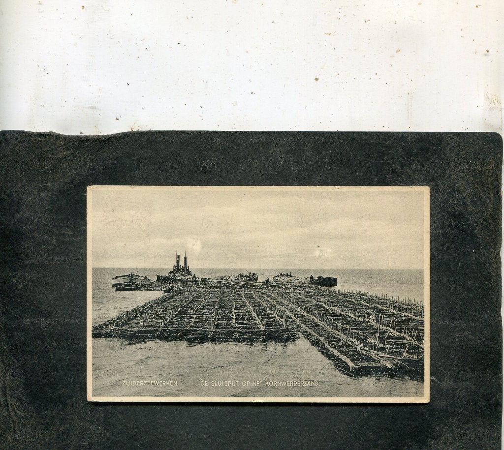 Ansicht Zuiderzeewerken - De sluisput op het Kornwerderzand, Verzenden, 1920 tot 1940, Gelopen
