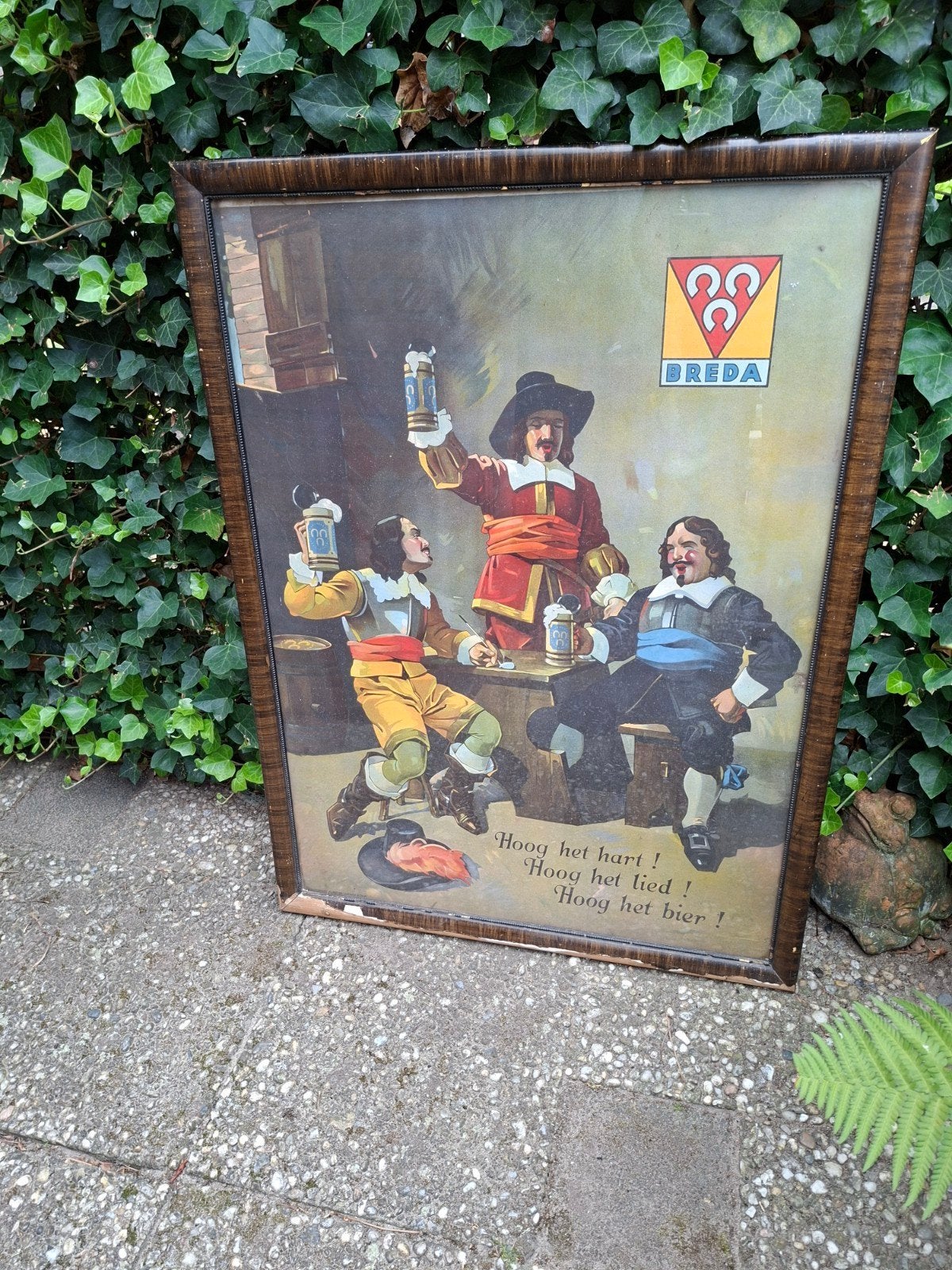 Reclame Affiche De 3 Hoefijzers Bier, oud!, Ophalen