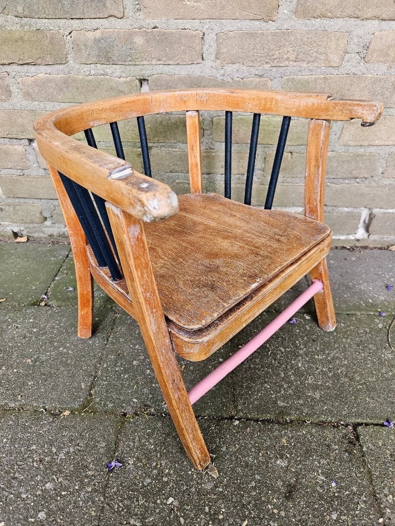 Vintage kinderstoeltje met ingebouwd potje, Antiek en Kunst, Curiosa en Brocante, Ophalen of Verzenden