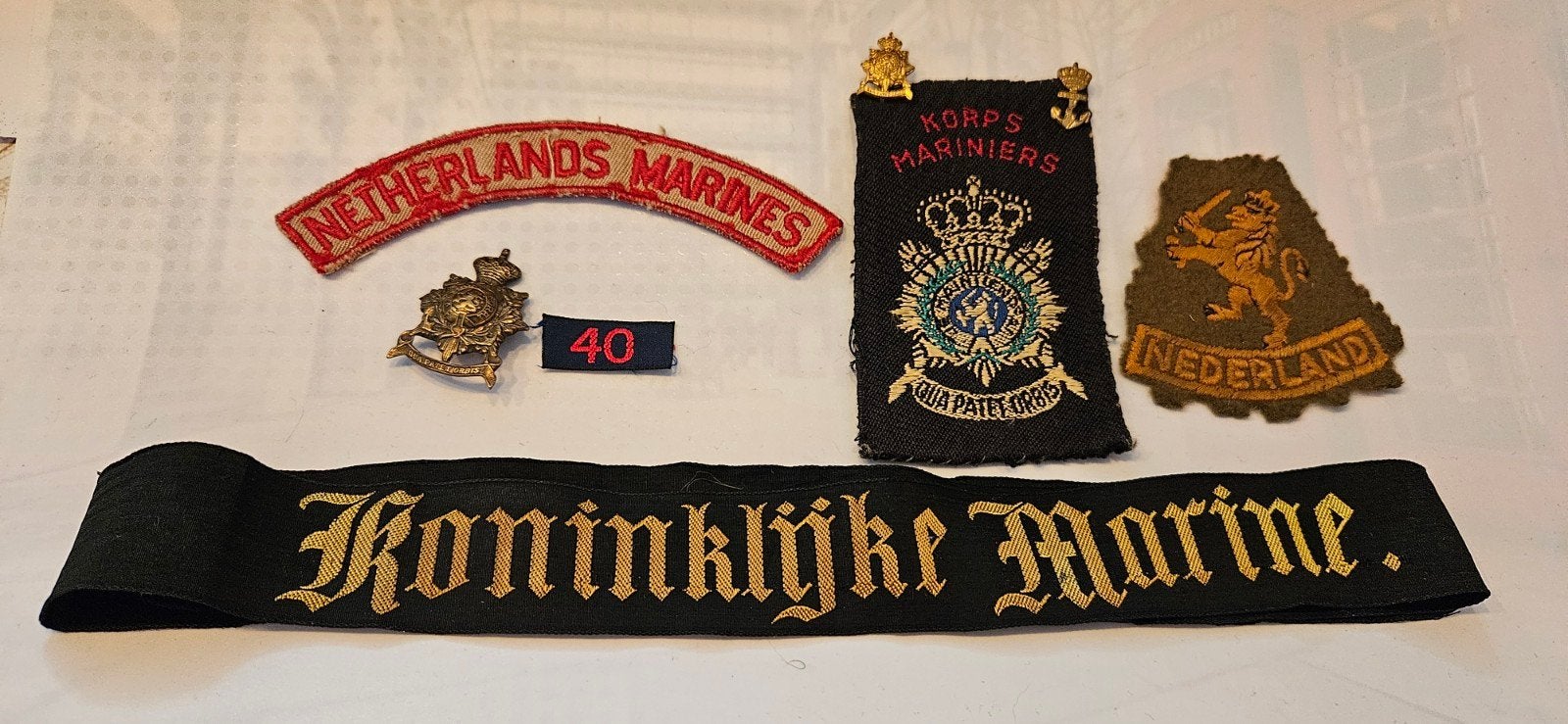 Lotje emblemen Marine/ Korps mariniers, Verzenden, Marine, Nederland, Embleem of Badge