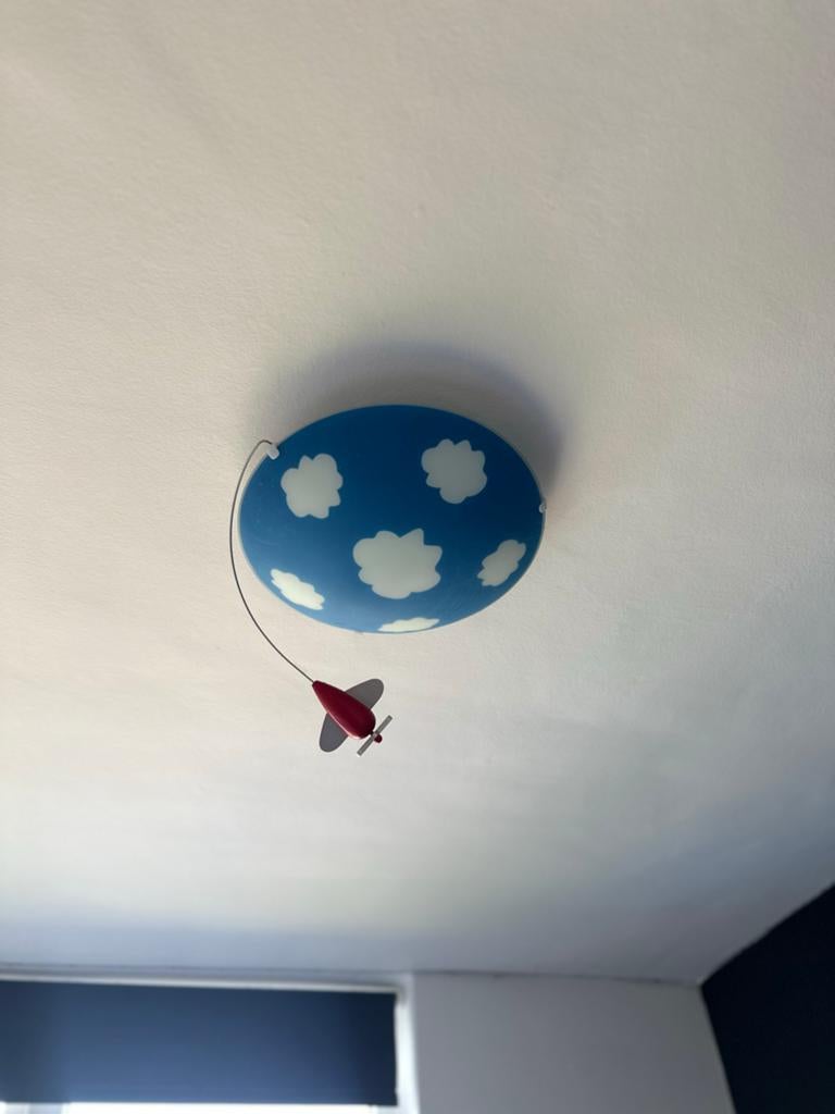 Leuke kinderlamp met vliegtuigje en wolken, Ophalen, Gebruikt